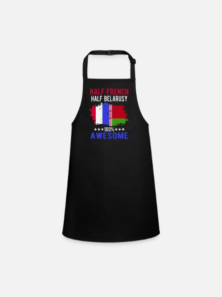 Half French Half Belarusian - Children's Apron - black - Front
