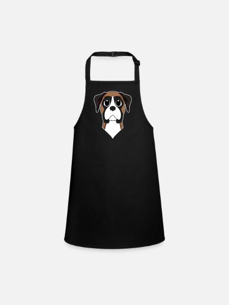 Propriétaire de chien de tête de boxeur allemand - Tablier Enfant - noir - Devant