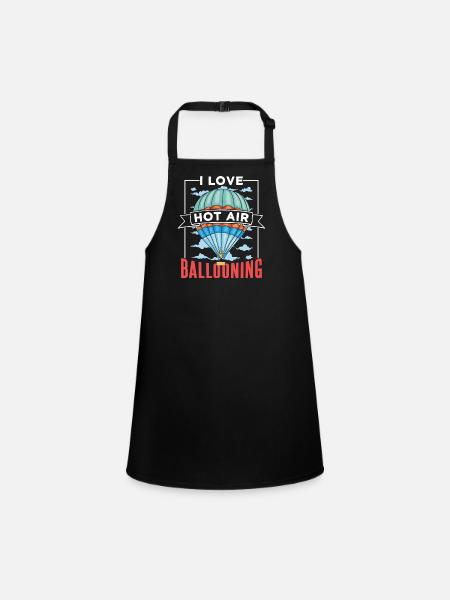 I love hot air ballooning flight hot air balloon - Children's Apron - black - Front