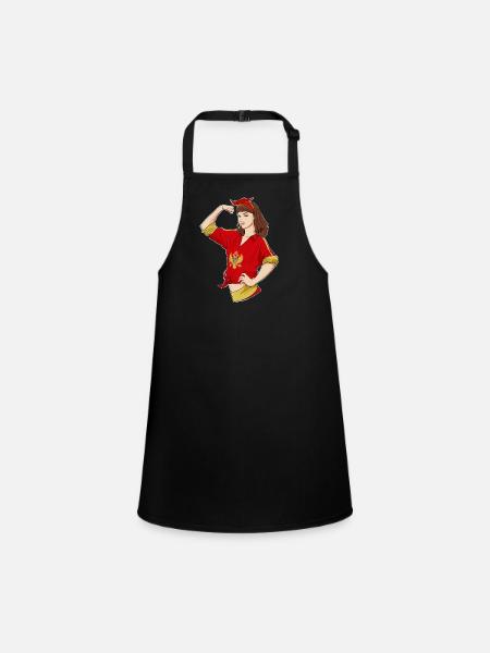 Montenegrin Girl Unbreakable I Heritage - Schürze für Kinder - Schwarz - Vorne