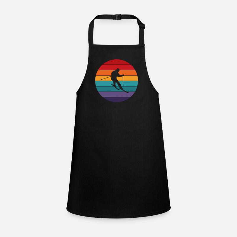 RETRO SKI DESIGN SKIER MOUNTAINS Children's Apron