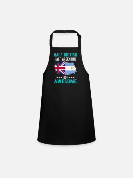 Half British Half Argentine - Children's Apron - black - Front