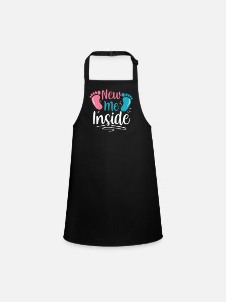 The New Me Inside Sweet Baby Inside Pregnant - Children's Apron - black - Front