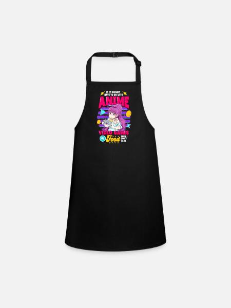 Anime Spruch Weeb Otaku - Schürze für Kinder - Schwarz - Vorne