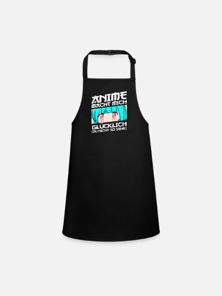 Anime Saying Weeb Otaku - Children's Apron - black - Front