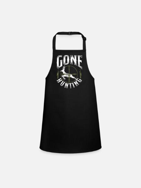 Buck Deer Hunting Hunter Vintage - Tablier Enfant - noir - Devant
