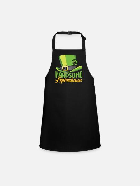 Pretty leprechaun St Patrick's Day Leprechaun Irish - Children's Apron - black - Front