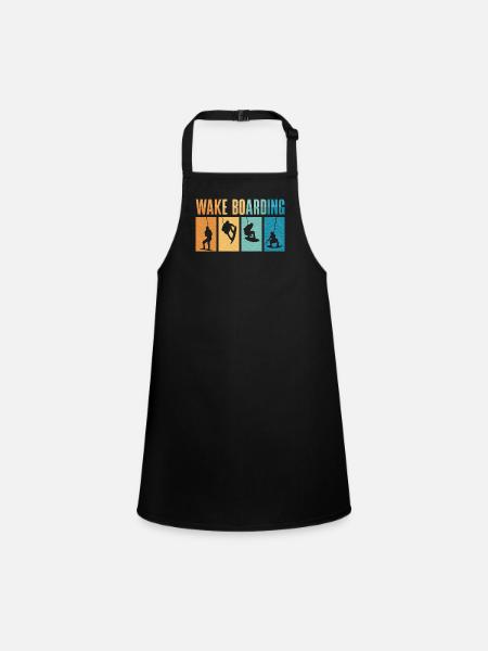 Wakeboard Wakeboarder Wake Wakeboarding Gift - Children's Apron - black - Front