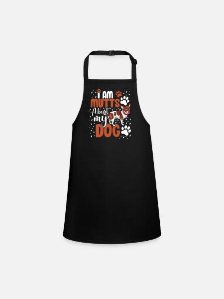 I Am Mutts About Dog Chihuahua Funny - Children's Apron - black - Front