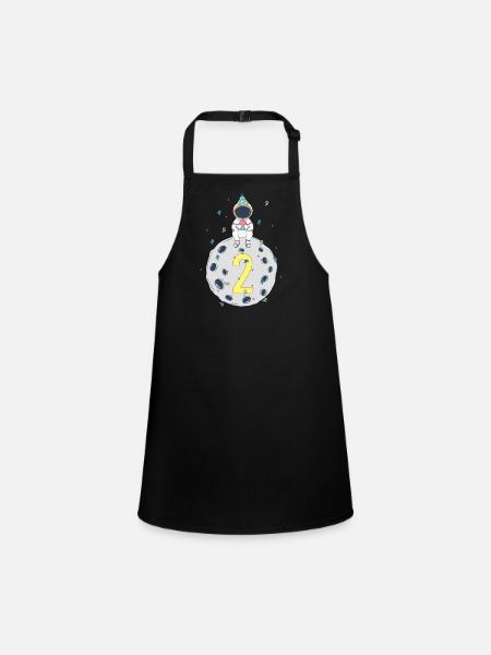 2nd Birthday Space Birthday Party - Children's Apron - black - Front