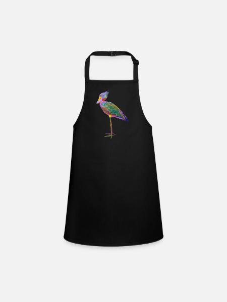 Bunter Splash Vogel Schuhschnabel - Schürze für Kinder - Schwarz - Vorne