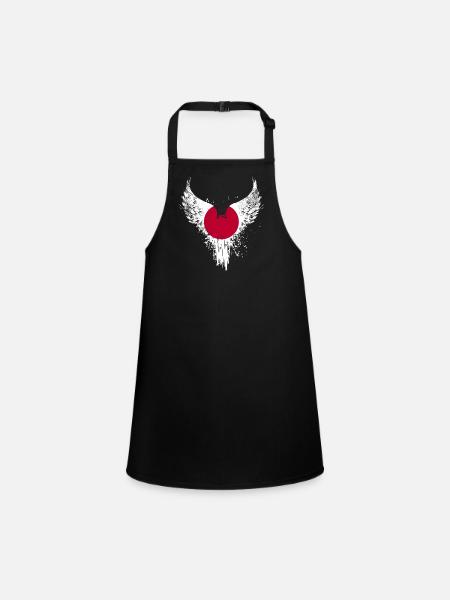 Japan Flag - Children's Apron - black