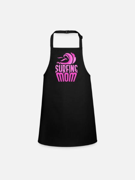 Surf Mama Surf Surfer Planche de surf - Tablier Enfant - noir - Devant