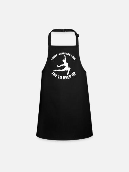 Ballet Gift Dancer Dance Ballerina Dance Class - Children's Apron - black - Front