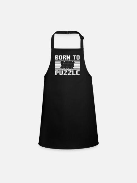 Puzzles - Children's Apron - black - Front