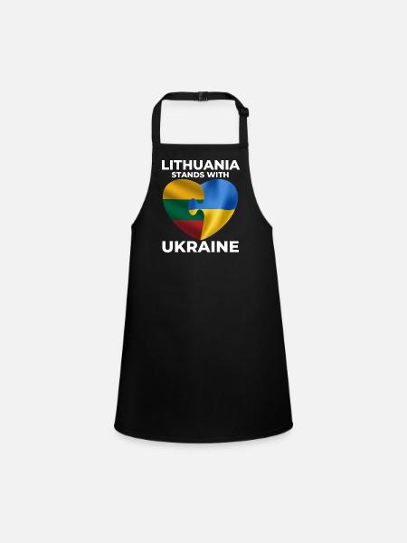 Lithuania supports Ukraine - Children's Apron - black - Front