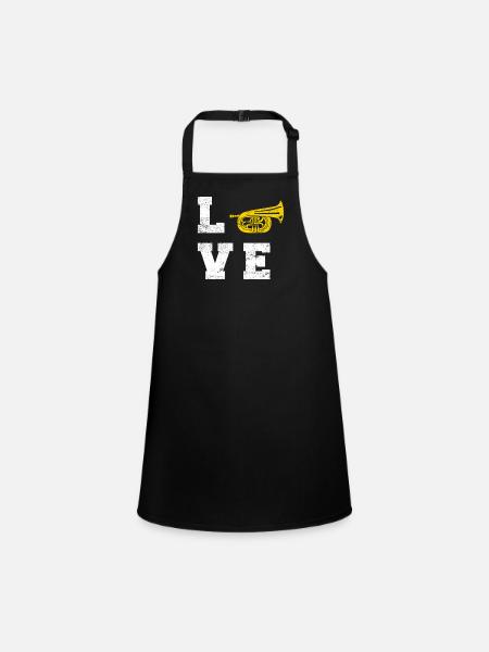 Love Trumpets Funny Trumpet Player Marching Band J - Children's Apron - black - Front