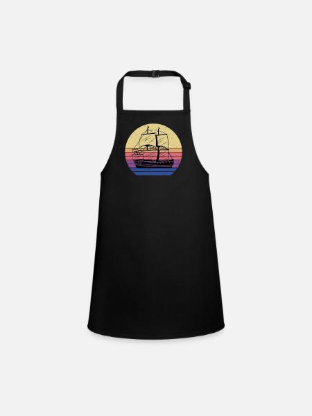 Pirate ship - Children's Apron - black - Front