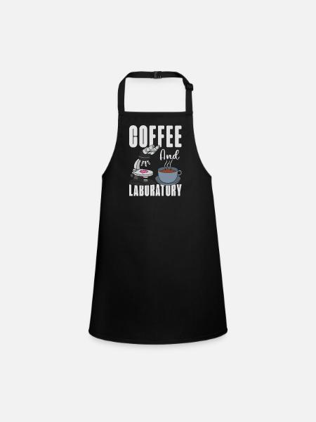 Labor Labortechniker Kaffee Wissenschaft Geschenk - Schürze für Kinder - Schwarz - Vorne