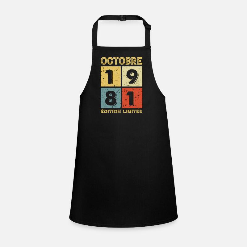Octobre 1981 Anniversaire Idée Cadeau Vintage Tablier Enfant