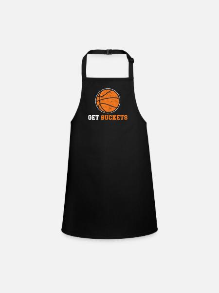 Get Buckets Basketball Player Basketball Fans Coac - Schürze für Kinder - Schwarz - Vorne