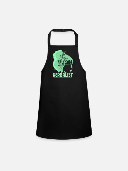 Herb Collector Herb Herb Garden Herbes - Tablier Enfant - noir - Devant