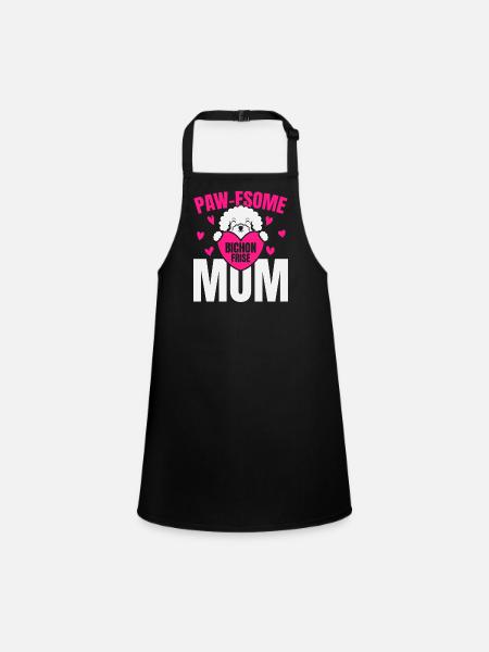 Pawesome Bichon Frise Mama Dog Lover puppy Pf - Children's Apron - black - Front
