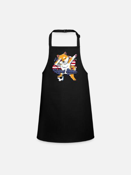 Usa Soccer - Children's Apron - black - Front