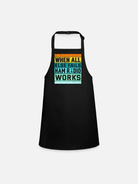 Funk Amateur Funker Funken Radio Hobby Geschenk - Schürze für Kinder - Schwarz - Vorne