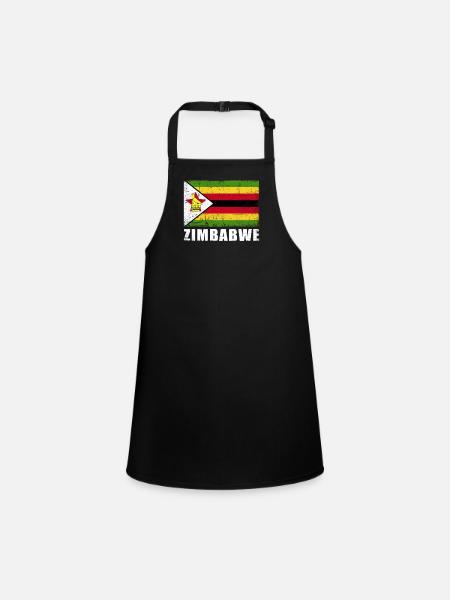 Zimbabwe Flag Grunge Zimbabwe Flag - Tablier Enfant - noir - Devant