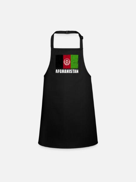 Afghanistan Flag Grunge Afghanistan Flag - Tablier Enfant - noir - Devant