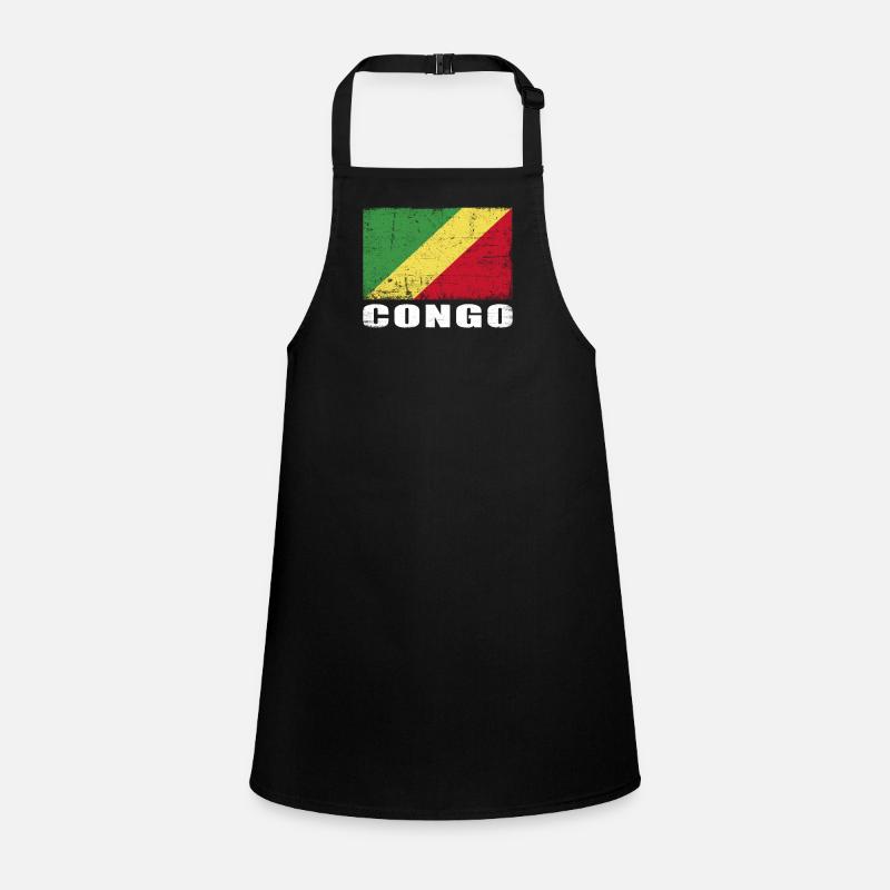 Kongo Flagge Grunge Kongo Fahne Schürze für Kinder