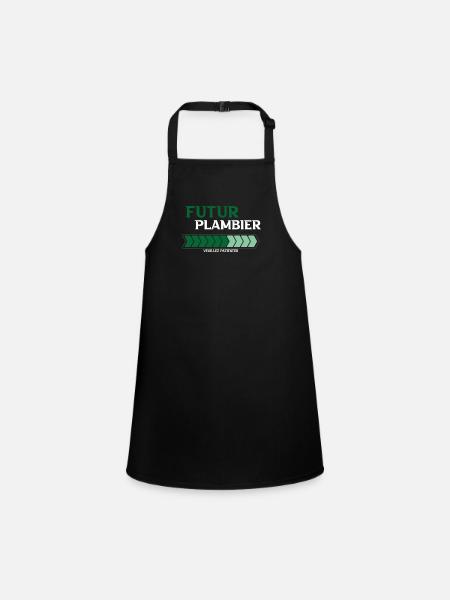 futur plombier - Tablier Enfant - noir - Devant
