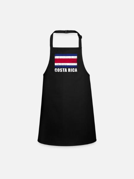 Costa Rica Flagge Grunge Costa Rica Fahne - Schürze für Kinder - Schwarz - Vorne