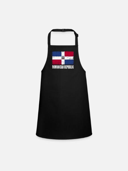Dominican Republic Flag - Children's Apron - black - Front