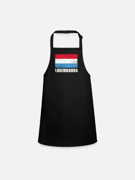 Luxembourg Flag Grunge Luxembourg Flag - Children's Apron - black - Front