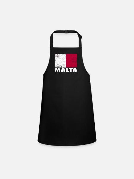 Malta Flag Grunge Malta Flag - Children's Apron - black - Front