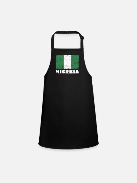 Drapeau du Nigeria Grunge Drapeau du Nigeria - Tablier Enfant - noir - Devant