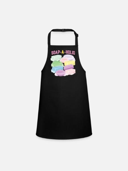 Soap Making Crafting Soap-A-Holic - Children's Apron - black - Front