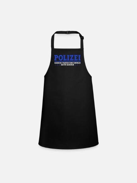 Polizist Polizei Frauen - Schürze für Kinder - Schwarz - Vorne