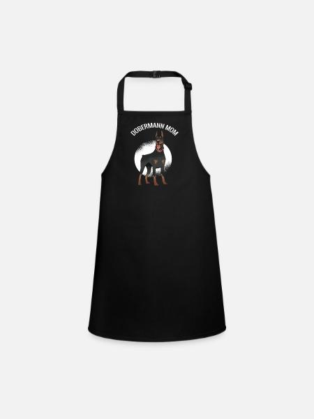 Doberman Mom Dog Dog Dog Owner Dog Friend - Children's Apron - black - Front