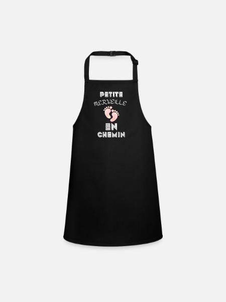 Petite merveille en chemin - Tablier Enfant - noir - Devant