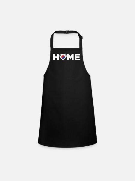 South Korea Home South Korea Flag - Children's Apron - black - Front
