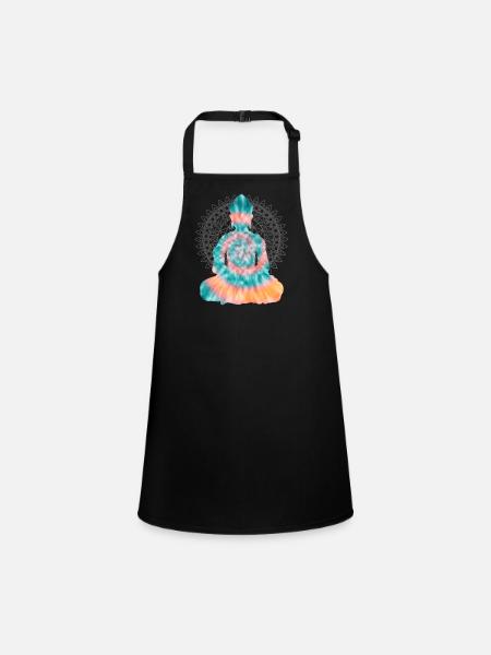 Buddha TieDye - Schürze für Kinder - Schwarz - Vorne