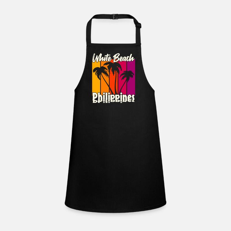 Vintage White Beach Philippines Schürze für Kinder