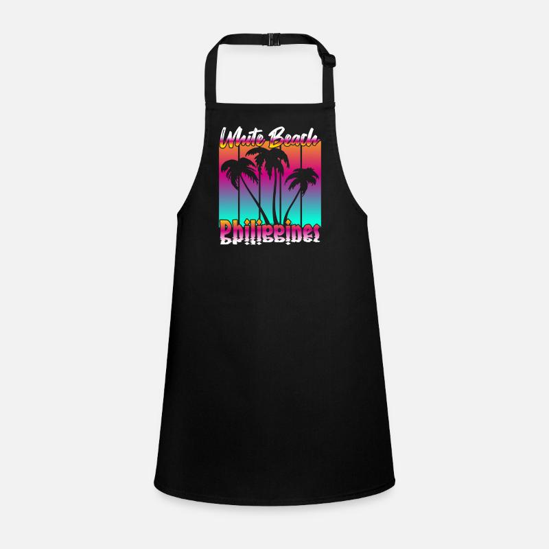 Vintage White Beach Philippines Schürze für Kinder