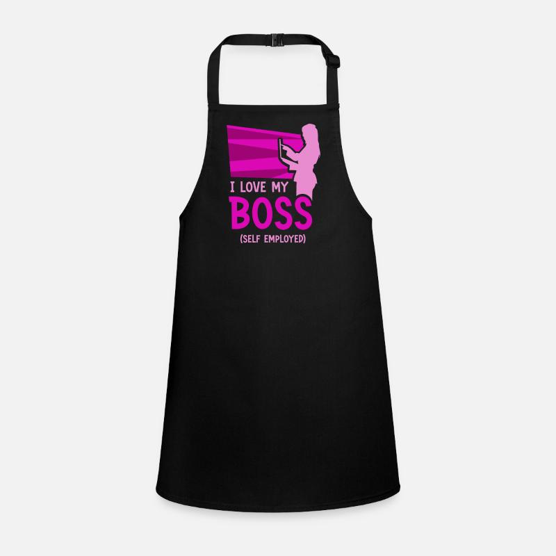 I love my boss self-employed freelancer Children's Apron