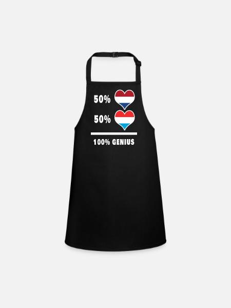 Luxembourg et Pays-Bas - Genial//Geschenk - Tablier Enfant - noir - Devant