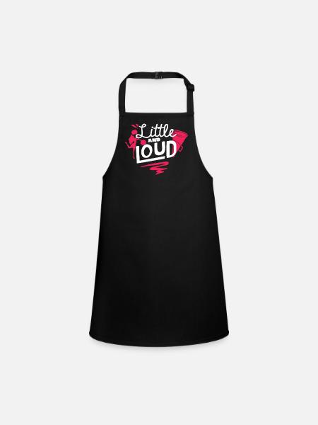 Cheerleader, Small And Loud, Cheerleading - Children's Apron - black - Front