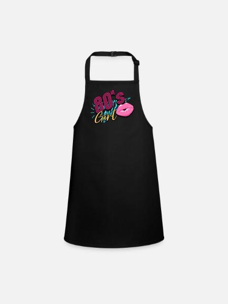 80s 80s Girl - Children's Apron - black - Front